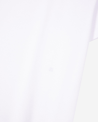 Camiseta blanca recta en mezcla de algod&oacute;n
