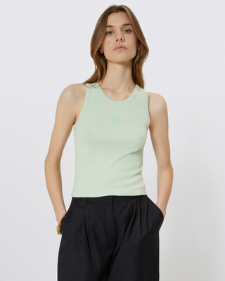 Camiseta de tirantes de algod&oacute;n con escudo verde