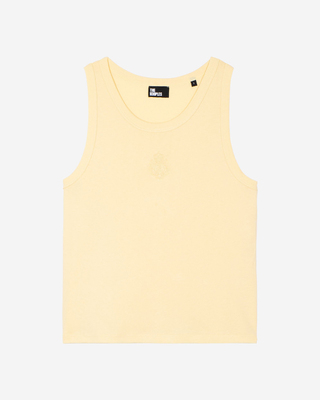 Camiseta de tirantes de algod&oacute;n con escudo amarillo