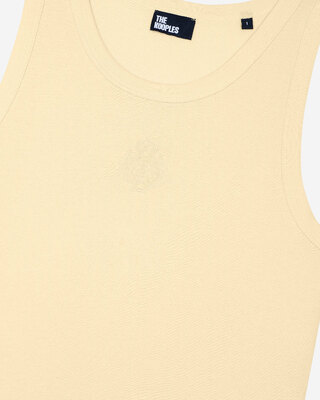Camiseta de tirantes de algod&oacute;n con escudo amarillo