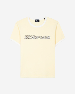 Camiseta con logotipo de strass amarillo