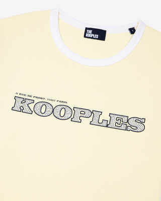 Camiseta con logotipo de strass amarillo