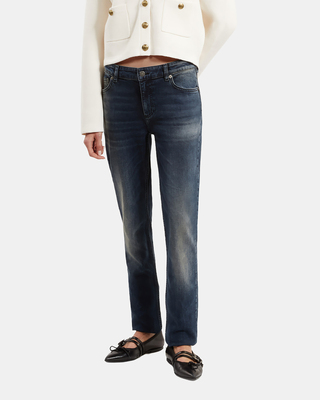 Jean slim bleu fonc&eacute;