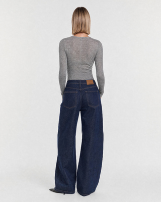 Jean large bleu fonc&eacute;