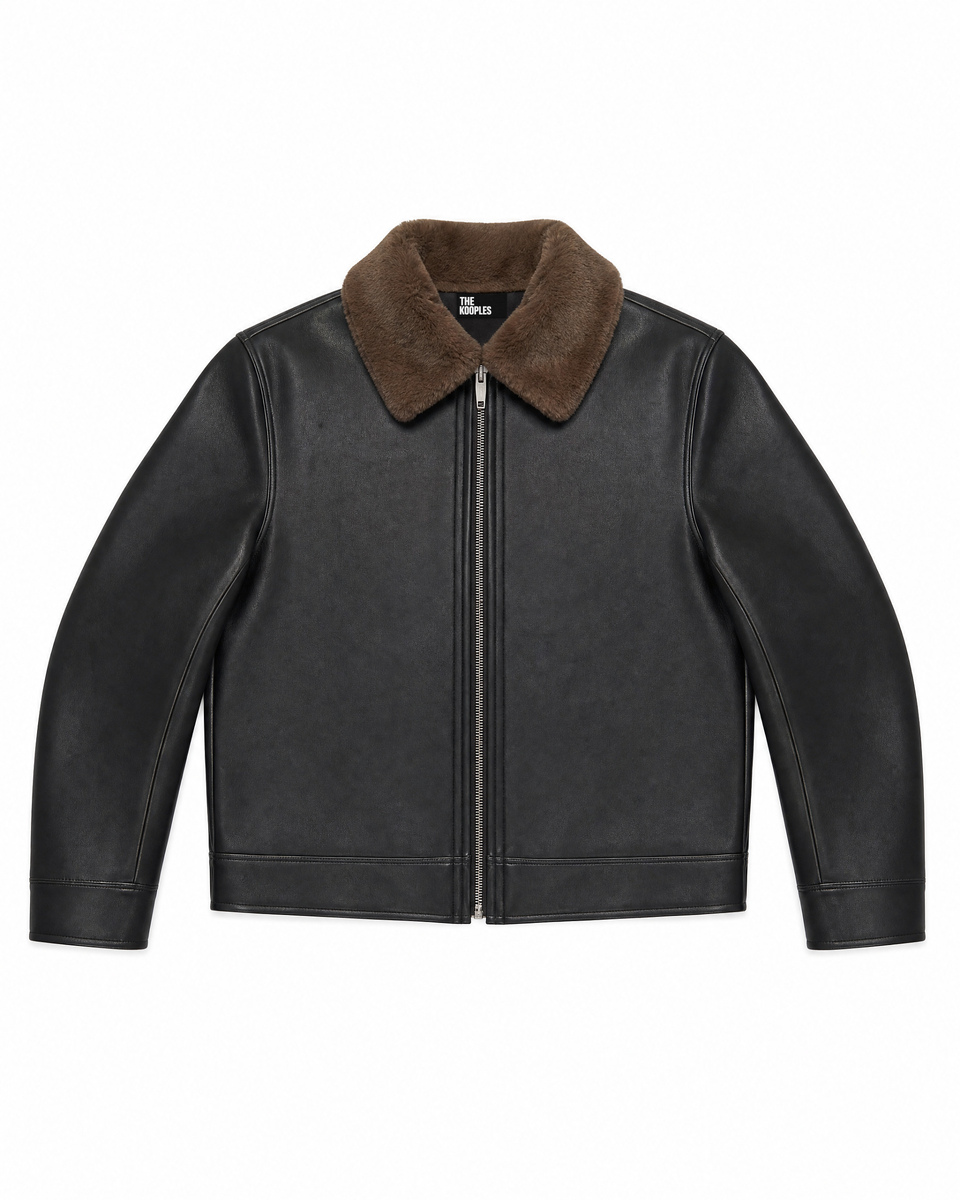 Manteau en fausse fourrue reversible kaki et noir Femme | The Kooples