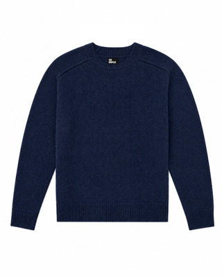 Pull en laine merinos marine