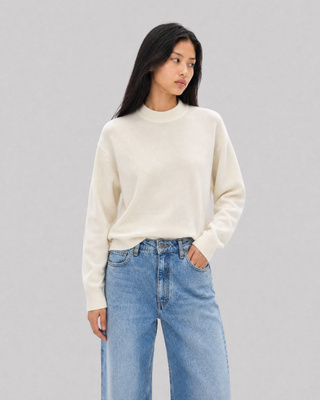Pull en laine et cachemire ecru