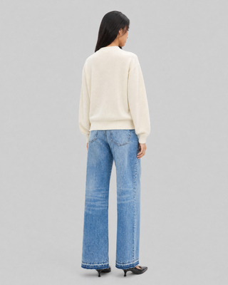 Pull en laine et cachemire ecru