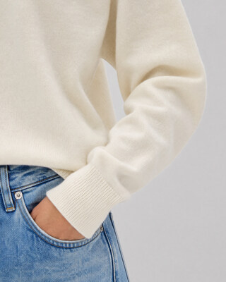 Pull en laine et cachemire ecru