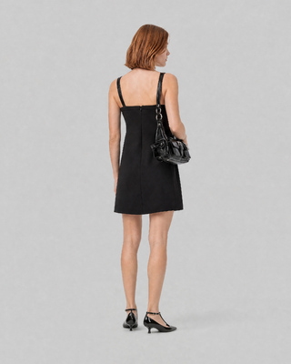 Robe courte avec strass noire