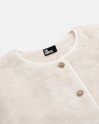 Manteau en fausse fourrure ecru