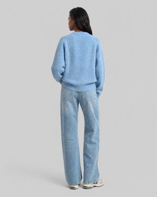 Pull en mohair m&eacute;lang&eacute; bleu