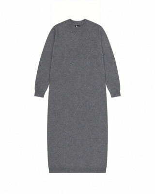 Robe longue en laine et cachemire grise
