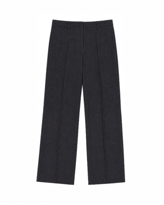 Pantalon de tailleur large en laine noir