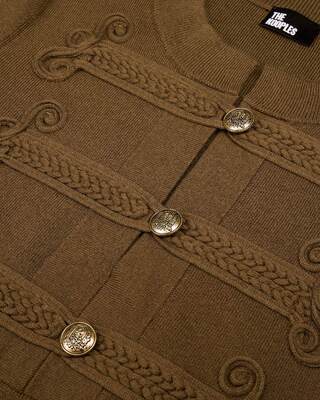 Robe courte style officier en maille kaki