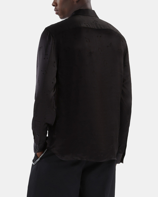 Chemise en jacquard imprim&eacute; musique noire