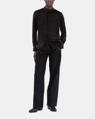 Chemise en jacquard imprim&eacute; musique noire