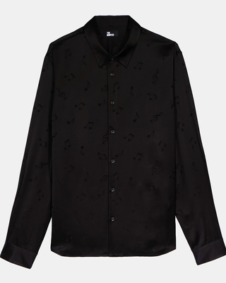 Chemise en jacquard imprim&eacute; musique noire