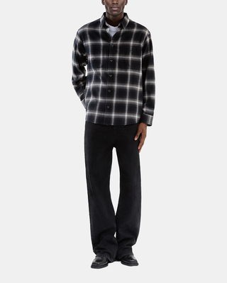 Chemise &agrave; carreaux noire