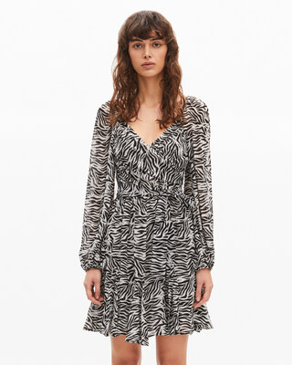 Robe courte portefeuille imprim&eacute;e z&egrave;bre