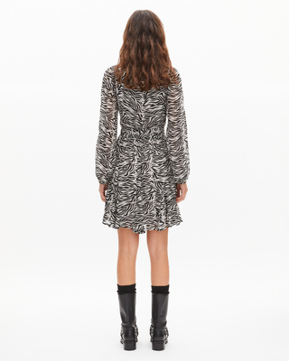 Robe courte portefeuille imprim&eacute;e z&egrave;bre