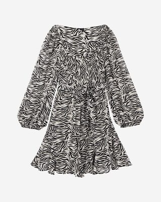 Robe courte portefeuille imprim&eacute;e z&egrave;bre
