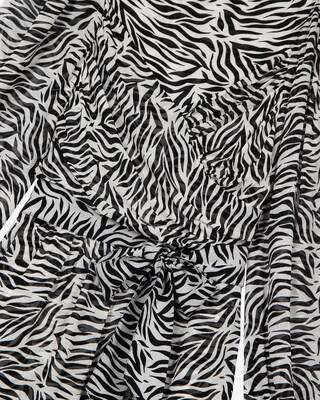 Robe courte portefeuille imprim&eacute;e z&egrave;bre
