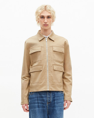 Blouson en coton beige
