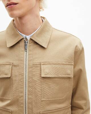 Blouson en coton beige