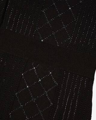 Robe courte en maille avec strass et perles noire