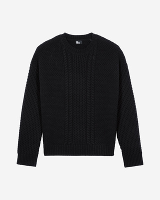 Pull torsad&eacute; en laine noir