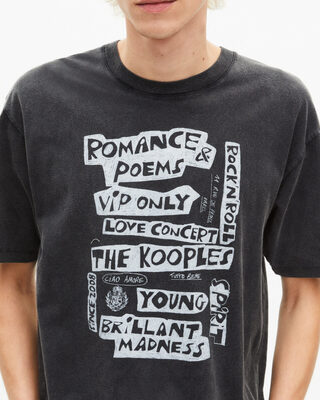 T-shirt avec s&eacute;rigraphie Romance Poems noir