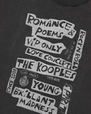 T-shirt avec s&eacute;rigraphie Romance Poems noir