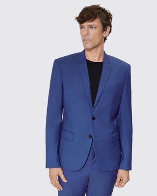 Veste de costume en laine bleue