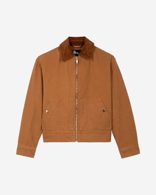 Blouson brod&eacute; dos en coton camel
