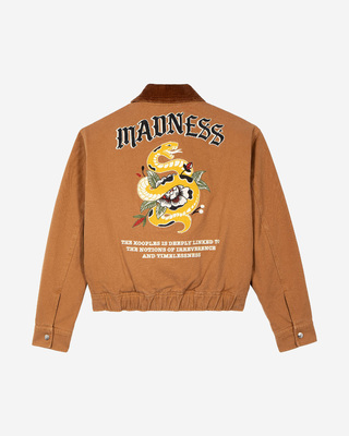 Blouson brod&eacute; dos en coton camel