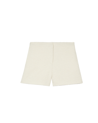 Short tailleur en tweed &eacute;cru