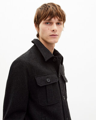 Blouson en laine gris