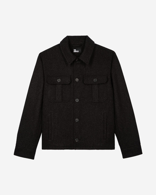 Blouson en laine gris