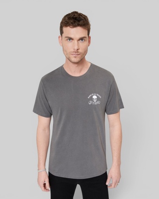 T-shirt avec s&eacute;rigraphie Skull gris