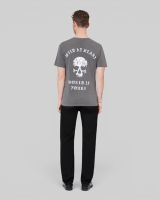 T-shirt avec s&eacute;rigraphie Skull gris