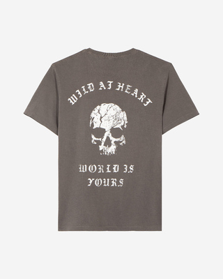 T-shirt avec s&eacute;rigraphie Skull gris