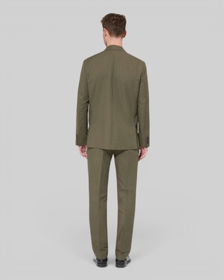 Veste de costume en coton lin kaki