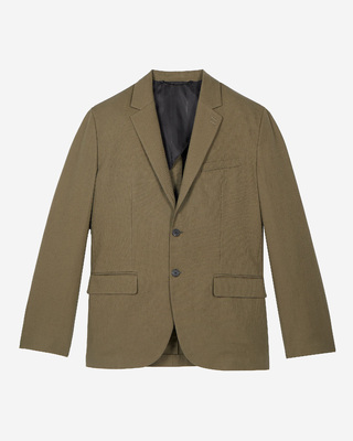 Veste de costume en coton lin kaki