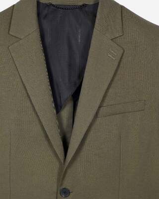 Veste de costume en coton lin kaki