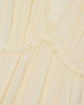 Robe courte volant&eacute;e jaune