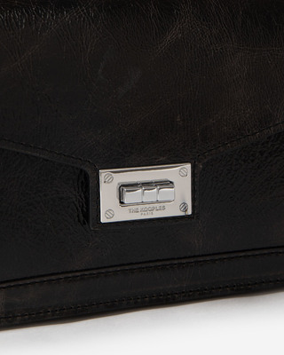 Sac Emily en cuir craquel&eacute; marron