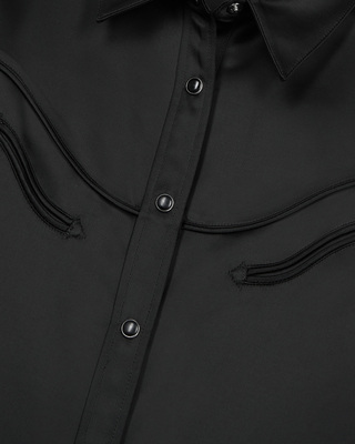Black western-style satin shirt
