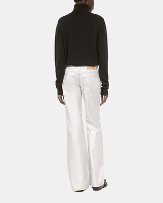 Silver straight studded jeans