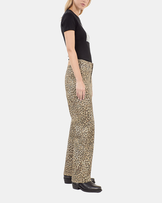 Leopard print boyfriend jeans